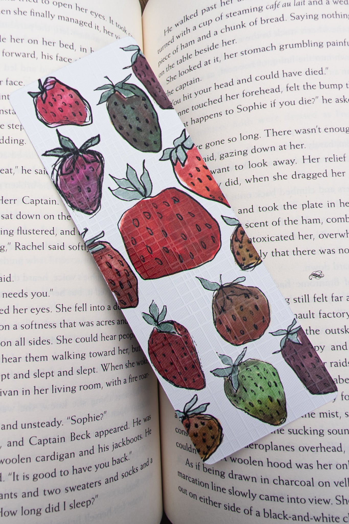 Plum Strawberries Bookmark