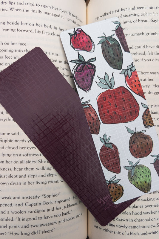 Plum Strawberries Bookmark