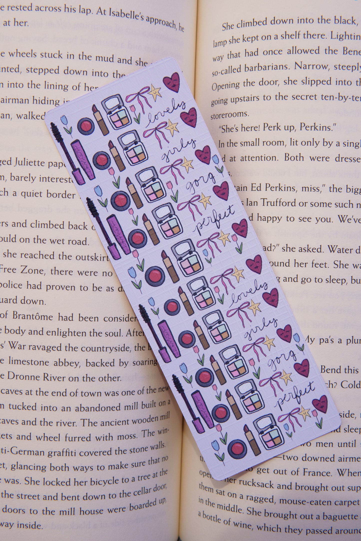 Lovely, Girly, Gorg, Perfect Bookmark