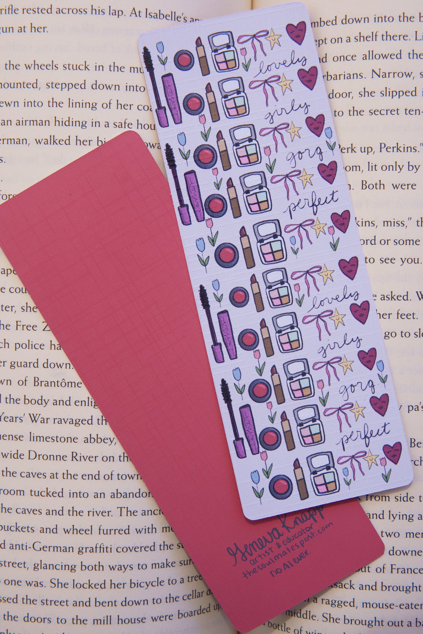 Lovely, Girly, Gorg, Perfect Bookmark
