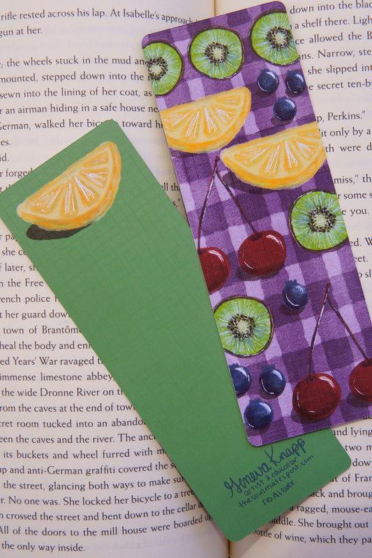 Purple Fruit Picnic Bookmark